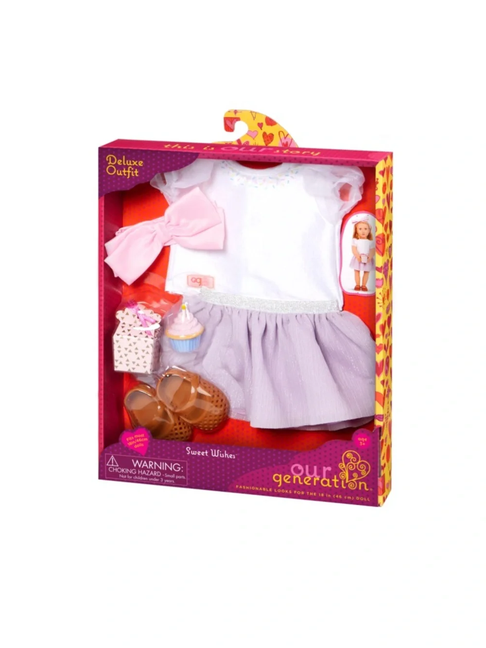 Our Generation Sweet Wishes Birthday Party Deluxe 18-Inch Doll Outfit Set NIB